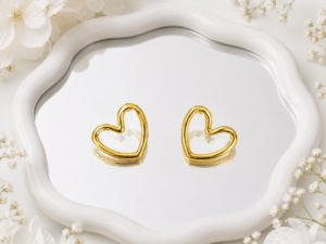 Hollow Heart Stud Earrings