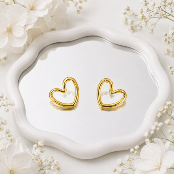 Hollow Heart Stud Earrings